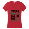 i wear emerald green for liver cancer awareness Women's V-Neck T-Shirt