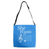 she wants the d black Adjustable Strap Totes