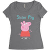 peppa pig sister pig Women's Triblend Scoop T-shirt