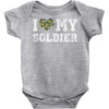 i love my soldier regular camouflage Baby Bodysuit