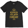 kings are born in february V-Neck Tee