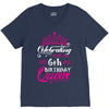 Celebrating With the 6th Birthday Queen V-Neck Tee