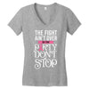 the fight ain't over so the party don't stop black Women's V-Neck T-Shirt