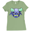 blue monster with horns Ladies Fitted T-Shirt