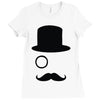 moustache gentleman Ladies Fitted T-Shirt