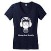 noisy and smelly hazard warnign sign Women's V-Neck T-Shirt