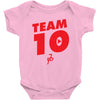 team 10 red Baby Onesie