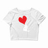 bird love heart animal graph note music party pop art gift Crop Top