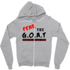 the goat white t shirt greatest of all time basketball baseball footba Zipper Hoodie