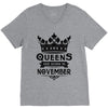 Queens Are Born In November V-Neck Tee