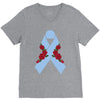 stomach cancer ribbon and rose V-Neck Tee