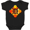 orange 18 Baby Bodysuit