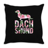 dachshund floral Throw Pillow