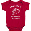 fitness fit taco in my mouth funny food eating healthy exercise gym Baby Bodysuit