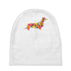 dachshund flower 2 Baby Beanies