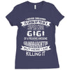 Super Cool Gigi Of A Freaking Awesome Granddaughter Ladies Fitted T-Shirt