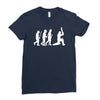 evolution of cricket white silhouette Ladies Fitted T-Shirt