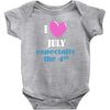 i love july especially the 4th Baby Bodysuit