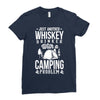 whiskey and camping! Ladies Fitted T-Shirt