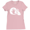 rabbit silhouette Ladies Fitted T-Shirt