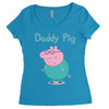 peppa pig  daddy pig Women's Triblend Scoop T-shirt