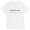 genius by birth slacker by choice t shirt large funny nerd tee slacker V-Neck Tee