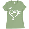 music heart rock baseball Ladies Fitted T-Shirt