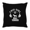 This Girl Loves Her Bull Terrier Throw Pillow