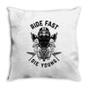 ride fast die young Throw Pillow