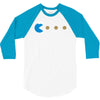 funny 80s pacman cookie monster retro gaming 3/4 Sleeve Shirt