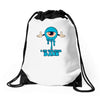 monster eye blue Drawstring Bags
