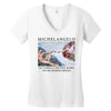 Michelangelo Creation of Adam Women's V-Neck T-Shirt