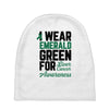 i wear emerald green for liver cancer awareness Baby Beanies