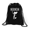 mermaid mom Drawstring Bags