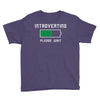 low battery introvert pun humor Youth Tee