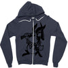 black rabbit Zipper Hoodie
