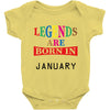 legends are born january Baby Bodysuit