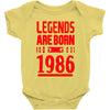 legends are born in 1986 hoodie Baby Onesie