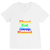 shoot eat sleep repeat gun V-Neck Tee