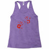bloody hand print funny zombie kill undead blood horror killer Racerback Tank