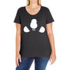 Chicken and Little Chick Ladies Curvy T-Shirt