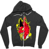 warning Zipper Hoodie