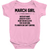 March Girl Hated By Many Baby Onesie