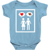 women thinking love Baby Onesie