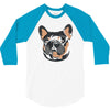 blue and tan frenchie 3/4 Sleeve Shirt