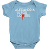 alexandria is for lovers Baby Onesie