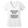 criticize Women's V-Neck T-Shirt