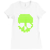 skull pixels t shirt cool funny Ladies Fitted T-Shirt