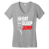 eat sleep jump Women's V-Neck T-Shirt