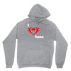 i love heart bass guitar music Hoodie